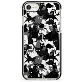 Black & White Cat Camouflage iPhone Case  Black Impact Phone Case - Case Warehouse