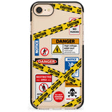 CAUTION Pink Fade Impact Phone Case for iPhone SE 8 7 Plus