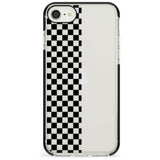 Checker: Half Black Check on Clear Phone Case iPhone 7/8 / Black Impact Case,iPhone SE / Black Impact Case Blanc Space