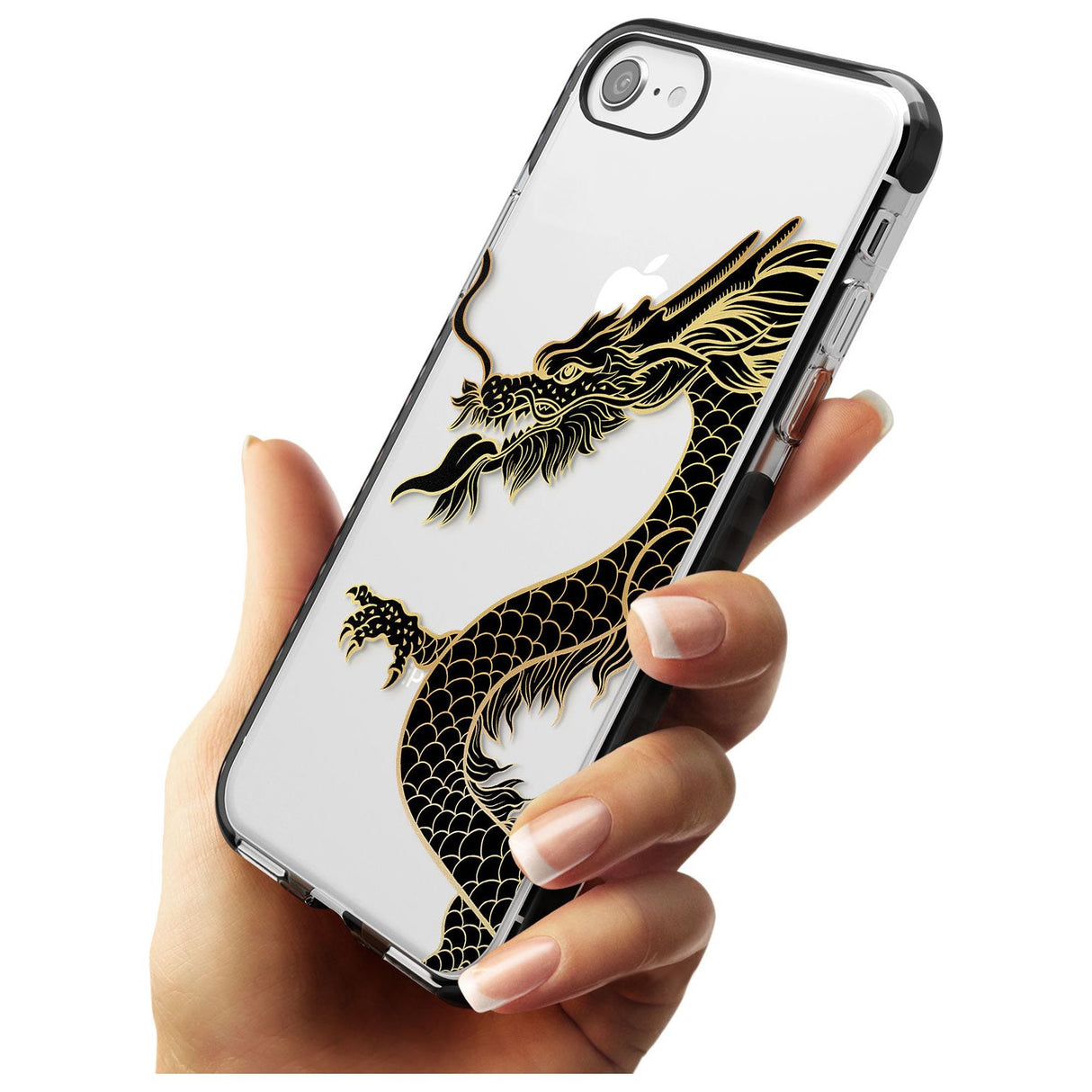 Large Red Dragon Black Impact Phone Case for iPhone SE 8 7 Plus