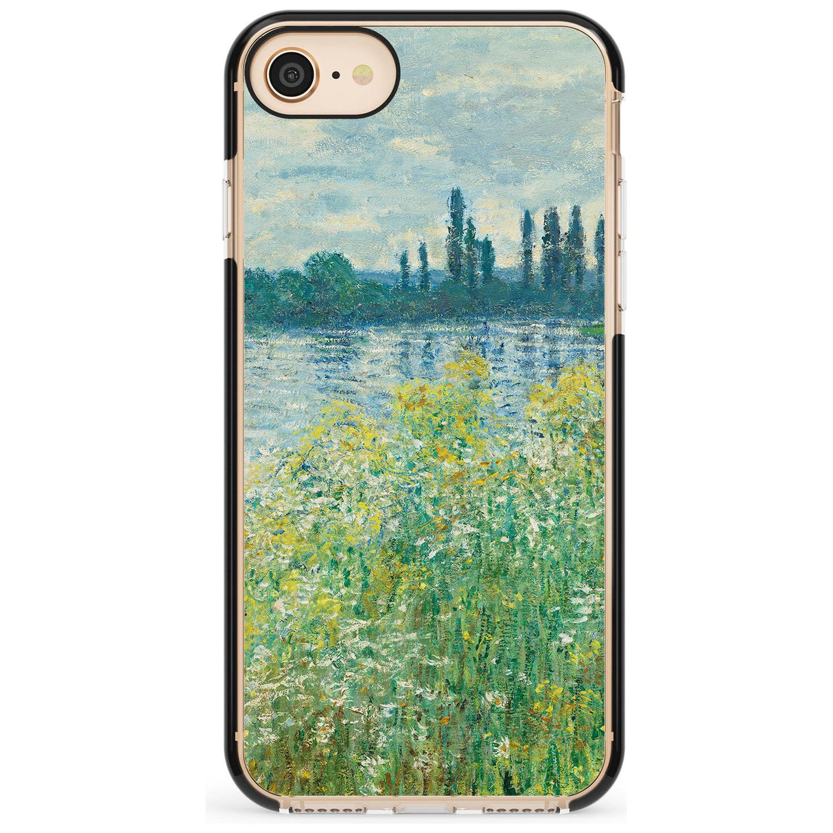 Banks of the Seine by Claude Monet Pink Fade Impact Phone Case for iPhone SE 8 7 Plus