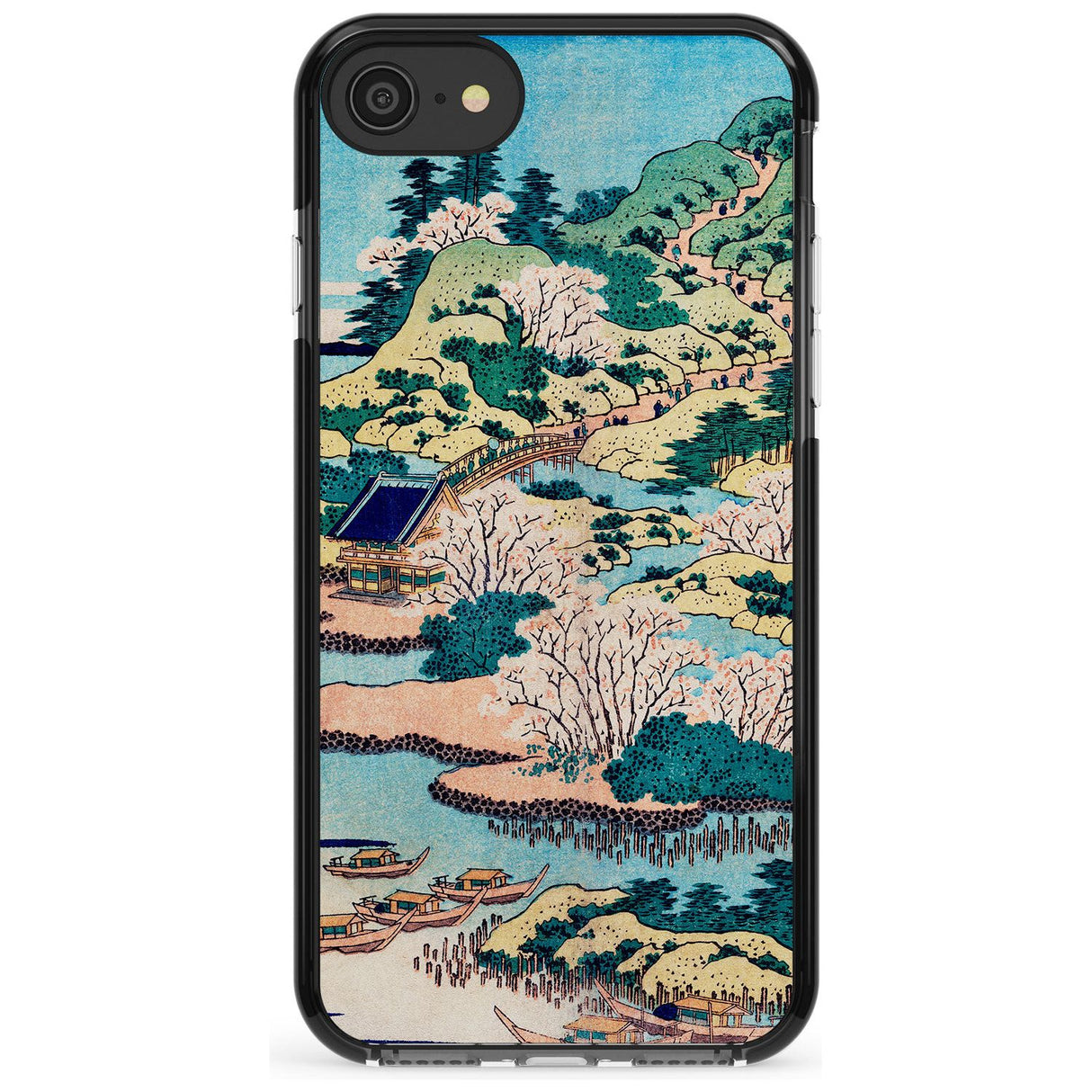 Coastal Community by Katsushika Hokusai  Pink Fade Impact Phone Case for iPhone SE 8 7 Plus