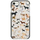 Hand Painted Dogs Black Impact Phone Case for iPhone SE 8 7 Plus