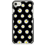 White Daisy Pattern (Black) Black Impact Phone Case for iPhone SE 8 7 Plus