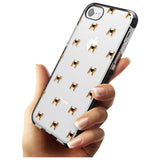 Airedale Terrier Dog Pattern Clear Black Impact Phone Case for iPhone SE 8 7 Plus