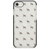 Whippet/Italian Greyhound Dog Pattern Clear Black Impact Phone Case for iPhone SE 8 7 Plus