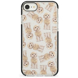 Cockapoo (Champagne) Watercolour Dog Pattern Black Impact Phone Case for iPhone SE 8 7 Plus