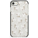 Bichon Frise Watercolour Dog Pattern Black Impact Phone Case for iPhone SE 8 7 Plus