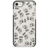 Miniature Schnauzer Watercolour Dog Pattern Black Impact Phone Case for iPhone SE 8 7 Plus