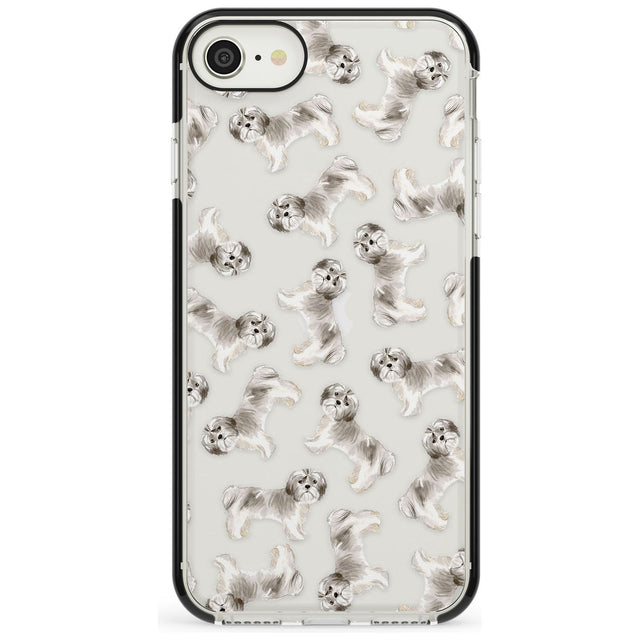 Shih tzu (Short Hair) Watercolour Dog Pattern Black Impact Phone Case for iPhone SE 8 7 Plus