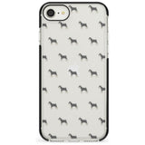 Schnauzer Dog Pattern Clear Black Impact Phone Case for iPhone SE 8 7 Plus