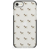 English Springer Spaniel Dog Pattern Clear Black Impact Phone Case for iPhone SE 8 7 Plus