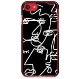 Continuous Line Faces: White on Black Pink Fade Impact Phone Case for iPhone SE 8 7 Plus