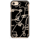 Continuous Line Faces: Clear on Black Pink Fade Impact Phone Case for iPhone SE 8 7 Plus