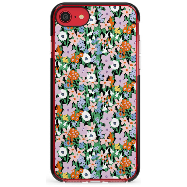 Jazzy Floral Mix: Solid Pink Fade Impact Phone Case for iPhone SE 8 7 Plus