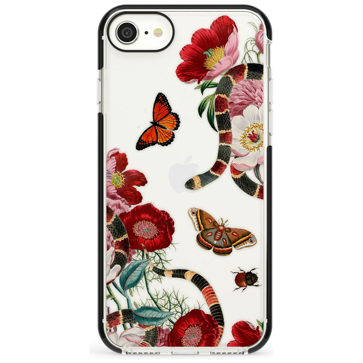 Botanical Snake  Pink Fade Impact Phone Case for iPhone SE 8 7 Plus