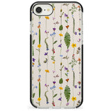 Wildflower Chain Design - Cream Black Impact Phone Case for iPhone SE 8 7 Plus