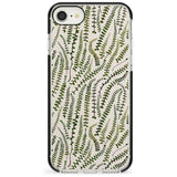 Fern Leaf Pattern Design - Cream Black Impact Phone Case for iPhone SE 8 7 Plus