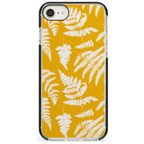 Fern Pattern on Yellow Black Impact Phone Case for iPhone SE 8 7 Plus