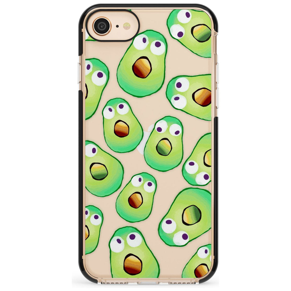 Shocked Avocados Black Impact Phone Case for iPhone SE 8 7 Plus