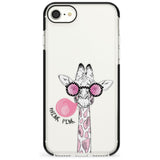 Think Pink Giraffe Black Impact Phone Case for iPhone SE 8 7 Plus