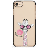 Think Pink Giraffe Black Impact Phone Case for iPhone SE 8 7 Plus