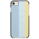 Abstract Grid Blue & Yellow Black Impact Phone Case for iPhone SE 8 7 Plus