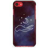 Floating Moon Above Hand Pink Fade Impact Phone Case for iPhone SE 8 7 Plus