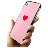 Single Heart Red & Pink Black Impact Phone Case for iPhone SE 8 7 Plus