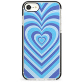 Blue Heart Illusion Black Impact Phone Case for iPhone SE 8 7 Plus