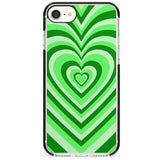 Green Heart Illusion Black Impact Phone Case for iPhone SE 8 7 Plus