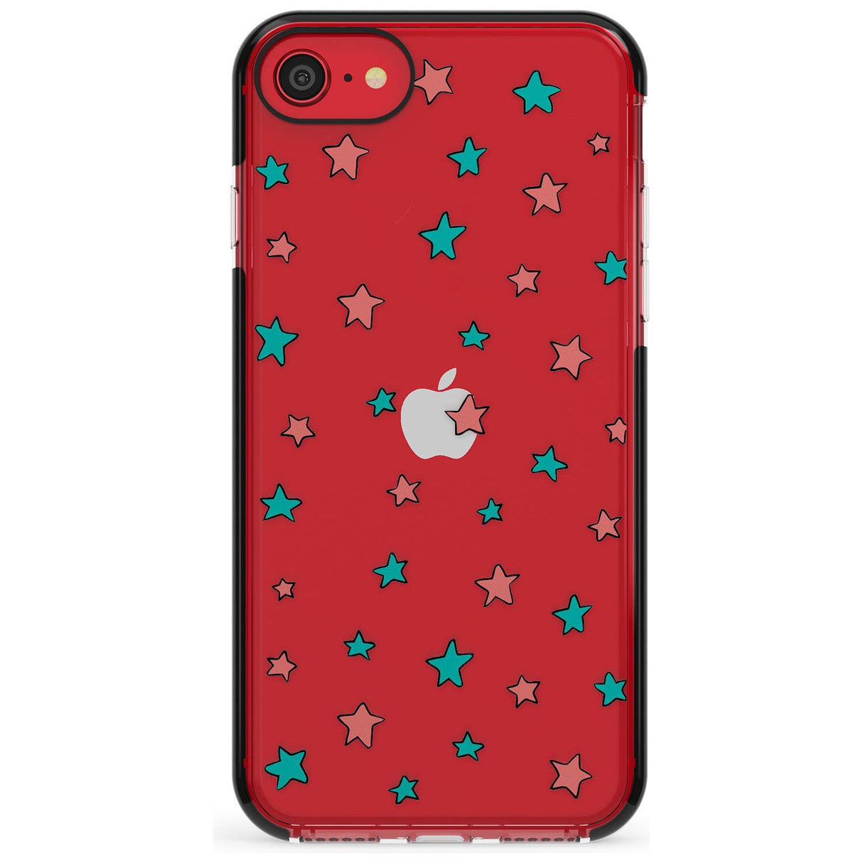 Heartstopper Stars Pattern Black Impact Phone Case for iPhone SE 8 7 Plus