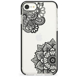 Black Henna Florals Black Impact Phone Case for iPhone SE 8 7 Plus