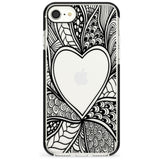 Black Henna Heart Black Impact Phone Case for iPhone SE 8 7 Plus