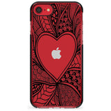 Black Henna Heart Black Impact Phone Case for iPhone SE 8 7 Plus