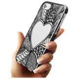 Black Henna Heart Black Impact Phone Case for iPhone SE 8 7 Plus