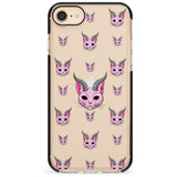 Demon Cat Pattern Black Impact Phone Case for iPhone SE 8 7 Plus