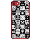 Checkerboard Heads Black Impact Phone Case for iPhone SE 8 7 Plus