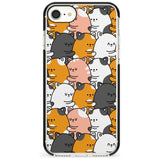 Spooning Cats Kawaii Pattern Black Impact Phone Case for iPhone SE 8 7 Plus