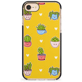 Plant Faces Kawaii Pattern Black Impact Phone Case for iPhone SE 8 7 Plus