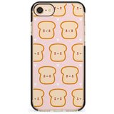 Bread Faces Kawaii Pattern Black Impact Phone Case for iPhone SE 8 7 Plus