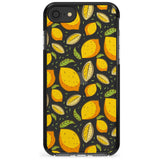 Lemon Pattern Black Impact Phone Case for iPhone SE 8 7 Plus