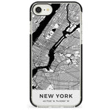 Map of New York, New York Black Impact Phone Case for iPhone SE 8 7 Plus