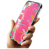 Pink, Orange & Turquoise Marbled Paper Pattern Black Impact Phone Case for iPhone SE 8 7 Plus