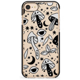 Psychedelic Mushrooms Pattern Black Impact Phone Case for iPhone SE 8 7 Plus