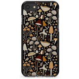 Sentimental Mushrooms Pattern Black Impact Phone Case for iPhone SE 8 7 Plus