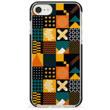 Funky Geometric Patterns: Orange & Dark Green Phone Case iPhone 7/8 / Black Impact Case,iPhone SE / Black Impact Case Blanc Space