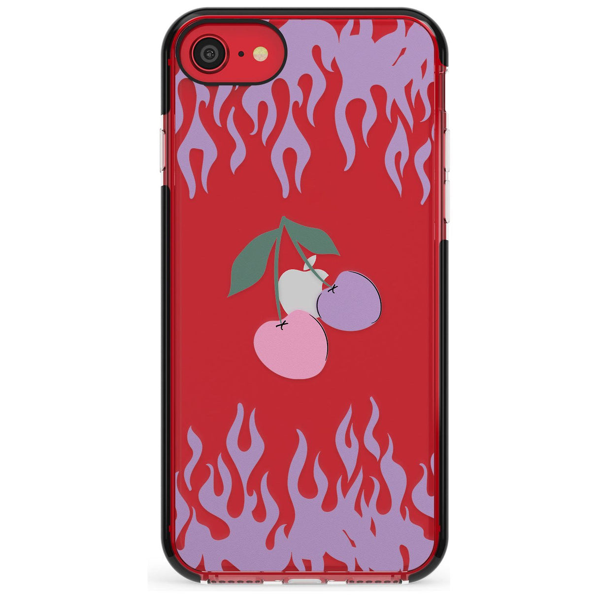 Cherries n' Flames Black Impact Phone Case for iPhone SE 8 7 Plus