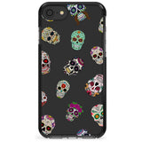 Mixed Sugar Skull Pattern Black Impact Phone Case for iPhone SE 8 7 Plus