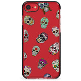 Mixed Sugar Skull Pattern Black Impact Phone Case for iPhone SE 8 7 Plus